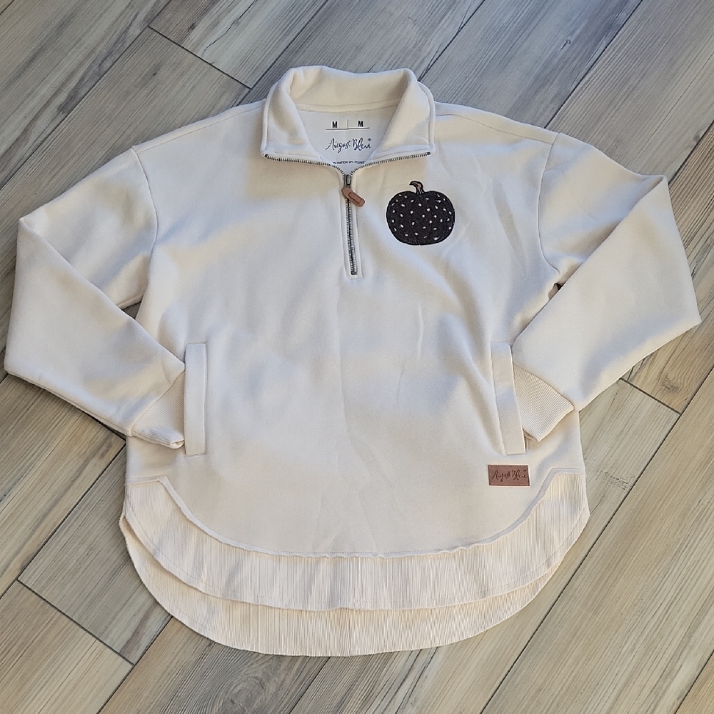 August Bleu Quarter-Zip Pumpkin Sweater